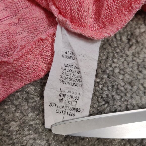 Miami Women's Knit Crochet Blouse in Coral Size Large Cut Out Beach Summer - Picture 5 of 8